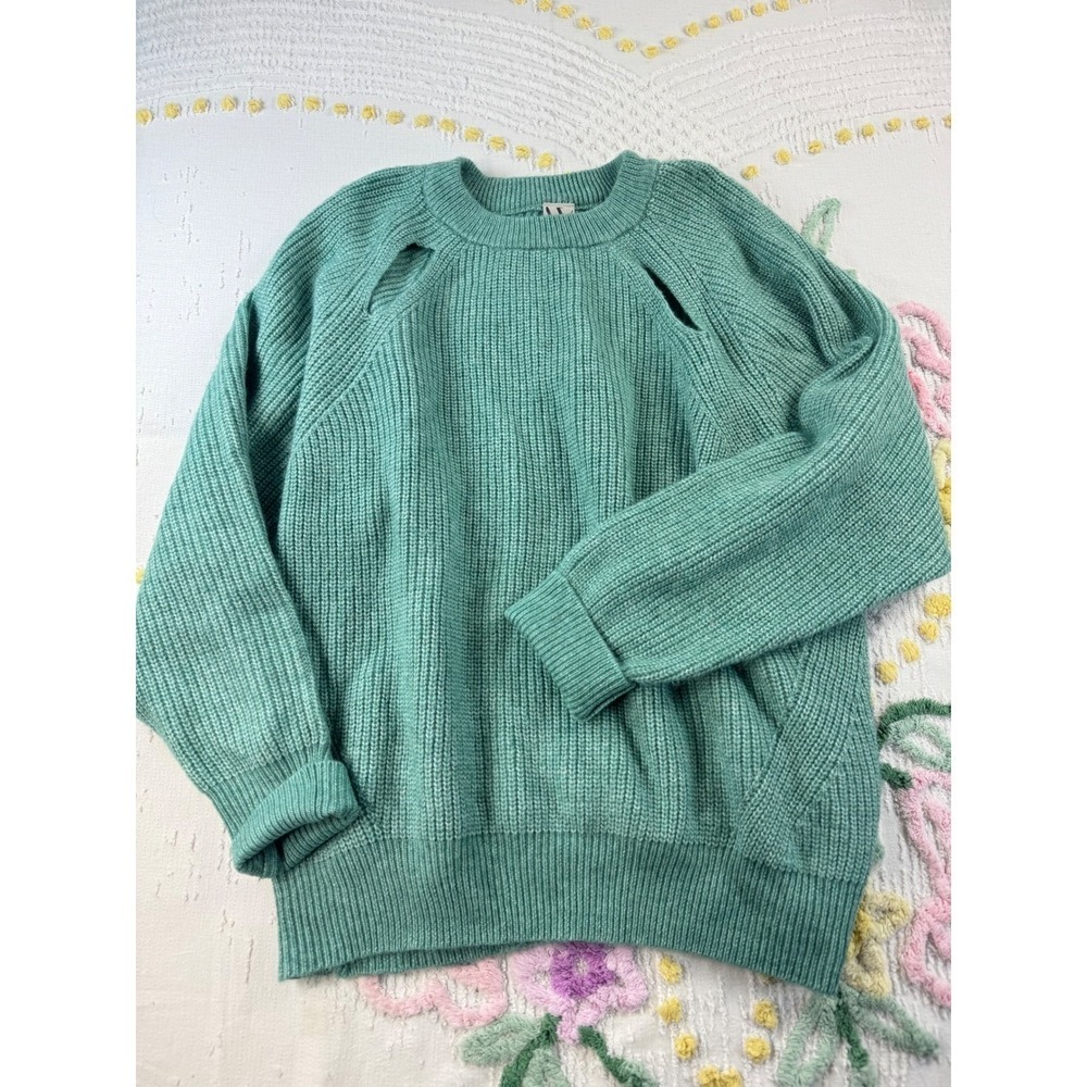 Worthington Women's Teal Green Cutout Shoulder Knit Sweater 2X - Picture 4 of 11